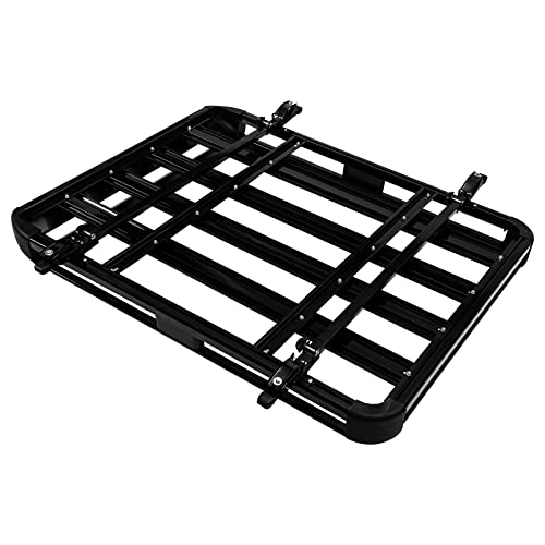Maxsough Anti-Rust Roof Rack Cargo Carrier Lightweight Aluminum Alloy Universal Roof Basket Rooftop Cargo Basket Car Top Luggage Holder 50"X 39.2" Universal For Suv,Black #TOP3