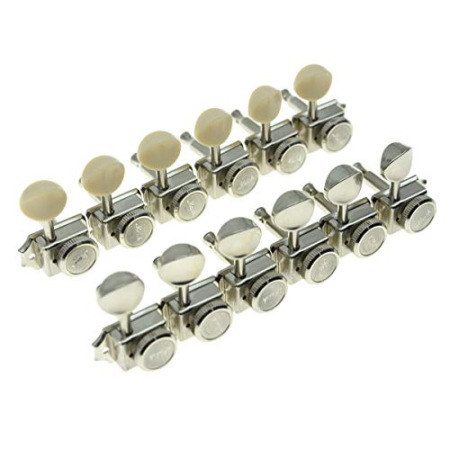 Kaish 6 Inline Guitar Vintage Style Locking Tuners Guitar Tuning Keys Guitar Lock Machine Heads For Strat Tele Nickel #TOP7