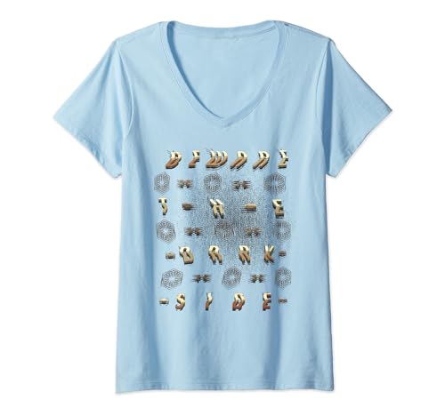 T-shirt Star Wars pour femme avec col en V imprimé glitch dark side