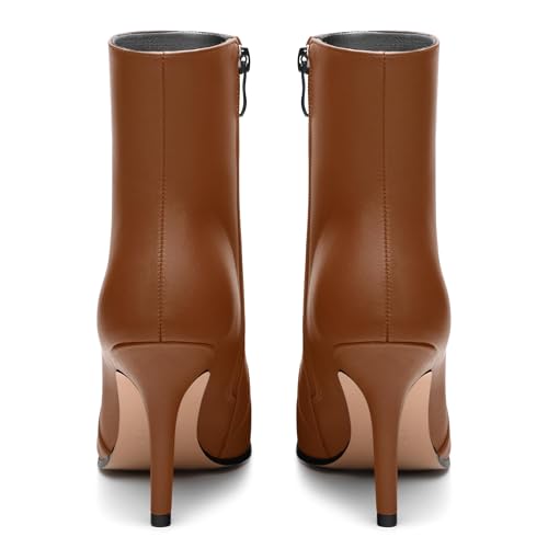Womens Boots Ankle High Stiletto Heel Pointed Toe Side Zipper Solid Matte Bootie Ankle Fashion Short Bootites for Daily Office Party4