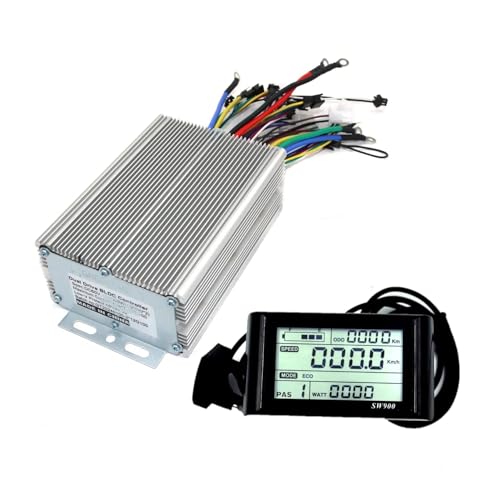 CAARLA Electric Vehicle Motor Controller Dual Drive 48/60/72V 2000W Sine Wave Brushless DC Motor Controller Electric Scooter E-Bike Driver and SW900 One Set(60V Set)