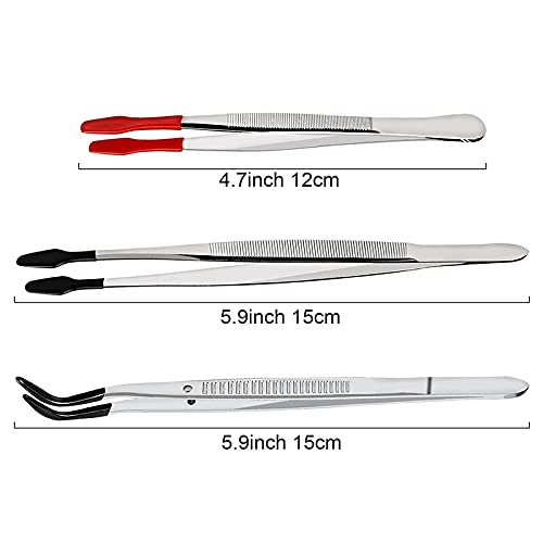 Amazon.co.jp: Plouluyt 3個ピンセット精密セットコーティングされた  