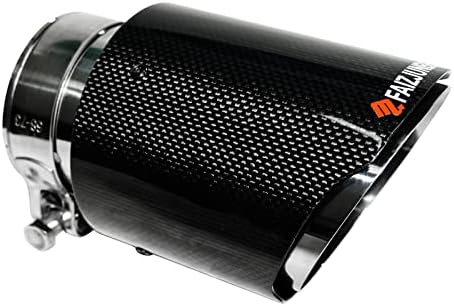 FAIZJUNBEN carbon fiber exhaust tips, 2.9" inlet, 4" tailpipes outlet, mirror-polished gloss black
