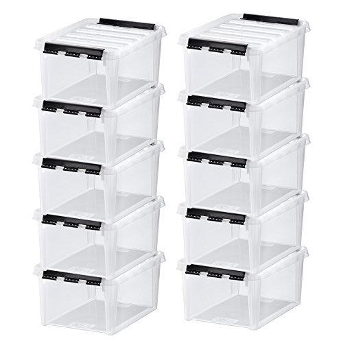 Hammarplast 10x Aufbewahrungsbox stapelbare Box Smart Store Classic 10 transparent mit Deckel & Klickverschluss