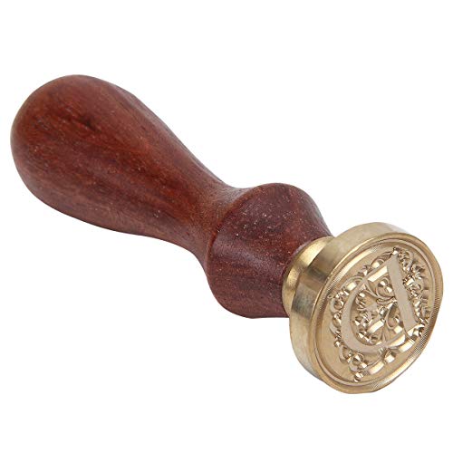 Mingting Wax Seal Stamp Kit,Mingting Classical Old-Fashioned Antique Wax Stamp Seal Kit Initial Letters Alphabet Set Gift Box with Vintage Wooden Handle and Brass Color Head(D)