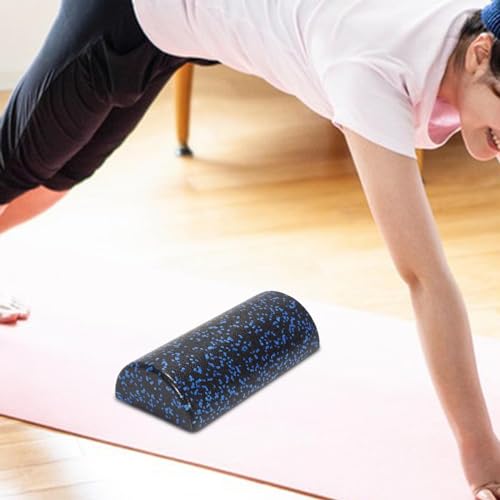 Half Foam Roller para Yoga y Ejercicio, Entrenador de Equilibrio de Alta Densidad EPP, Rodillo Azul Negro de 11.81 pulgadas para Estiramiento y Entrenamiento de Core miniatura 4
