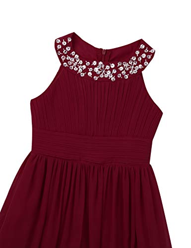 Kids Flower Girls Sleeveless Chiffon Wedding Dress Birthday Party Pageant Formal Event Gown3