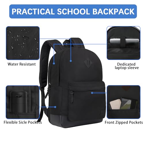 Image of Goloni Backpack for Men, Travel Laptop Backpack Fits 17.3 Inch Laptop, Large Work Business Backpack, Water Resistant, All Black