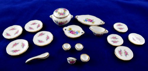 Melody Jane Dolls Houses House Miniature Dining Room Accessory 1:12 Scale Porcelain Dinner Set