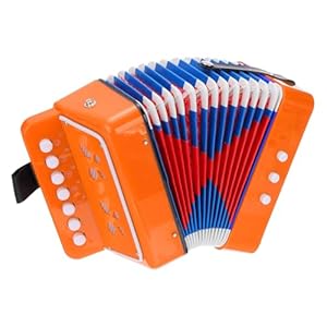 QUARKZMAN Orange Knopfakkordeon 10 Tasten Anfänger