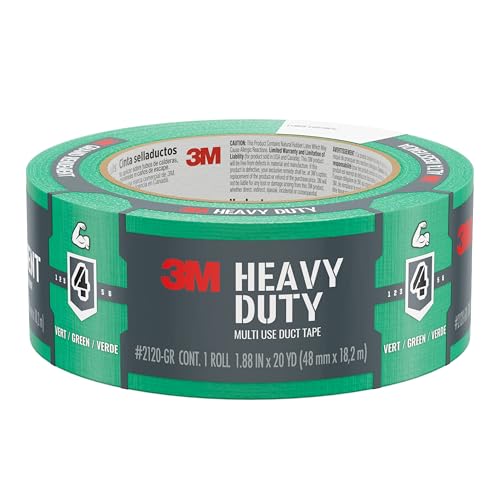 Image of 3M Multi-Use Colored Duct Tape, Green with Strong Adhesive and Water-Resistant Backing, Multi-Surface 3M Duct Tape for Indoor and Outdoor Use, 1.88 Inches x 20 Yards, 1 Roll (3920-GR)