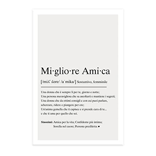 Regalo per un'amica speciale. Idea regalo amica, Arredamento Casa Ufficio Soggiorno Salotto Cucina, Poster in carta glossy premium (29.7x42 cm)