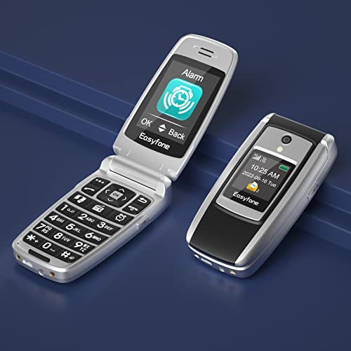 Easyfone T300 4G Unlocked Flip Cell Phone For Seniors | Easy-To-Use | Big Buttons | Clear Sound | 1500Mah Battery | Sos Button W/Gps | Sim Card & Flexible Plans | Charging Dock (Black) #TOP3