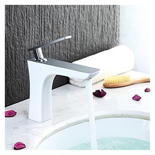 Robinet eau chaude froide grand chrome pour laver mains sans éclaboussures