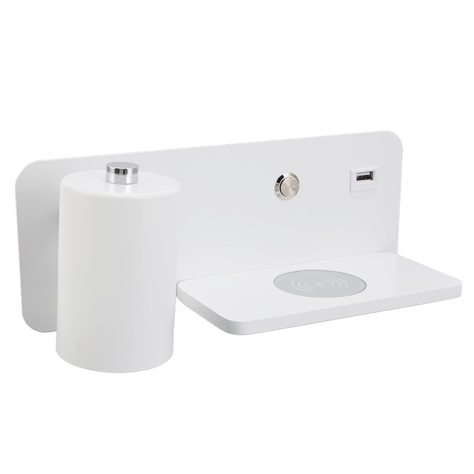 Applique a Led, Lampada Da Lettura a Parete Da Comodino Con Caricatore Wireless Da 5 V E Porta Di Ricarica Usb Lampada Da Parete Da Camera Da Letto Regolabile E Girevole Per Il(Sinistra bianca)