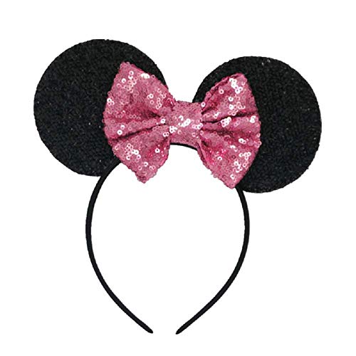 KIRALOVE Cerchietto Nero - Paillettes - Orecchie