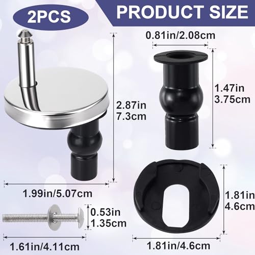 Customylife 2Pcs Universal Toilet Seat Bolts And Screws Replacement Quick Release Seat Hinge Fixings Parts thumb #2