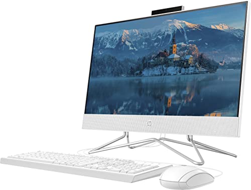 Hp All-In-One Desktop, 21.5" Fhd Display, Intel Celeron J4025 Processor, 8Gb Ddr4 Ram, 256Gb Pcie Ssd, Webcam, Wi-Fi, Hdmi, Rj-45, Wired Keyboard&Mouse, Windows 11 Home, White #TOP3
