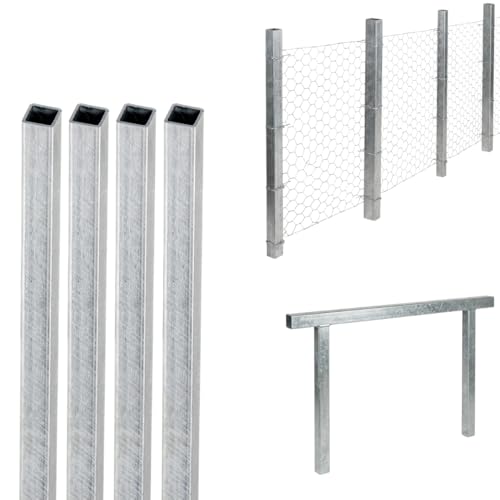 Industrias Duero - 4 unidades - TUBO CUADRADO ACERO GALVANIZADO- Sección 40x40 mm - Longitud 2 m - Espesor 3 mm