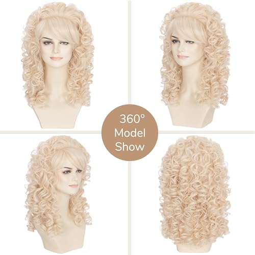 70s 80s Long Curly Blonde Wig  - image 5