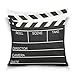 Use7 Funda de almohada decorativa funda de cojín cuadrada funda de almohada, viejo cine película Clapboard sofá cama funda de almohada funda doble cara, tela, Varios Colores, 40 x 40cm/18 x 18 Inches