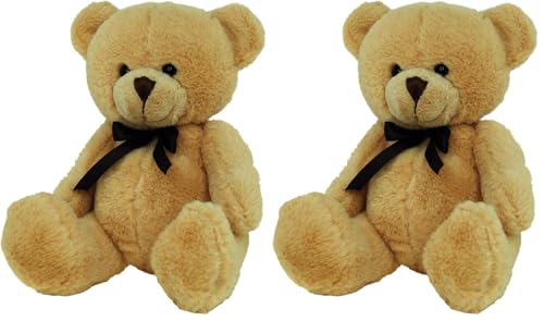 Elka Australia 0427-BRN Baxter Teddy Bear Soft Plush Toy, Brown, 14 Centimeters (Pack of 2)