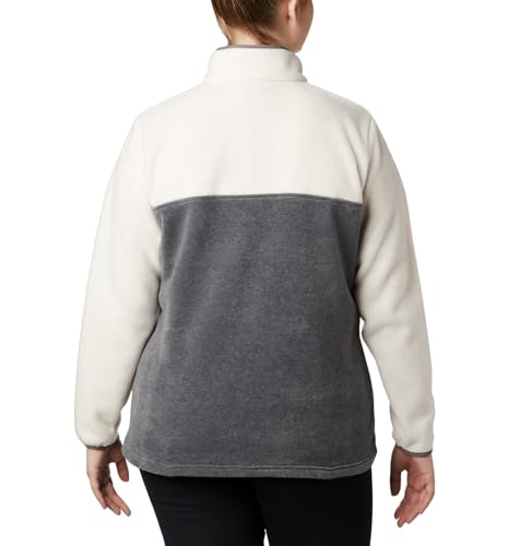 Image of Columbia Womens Benton Springs Half Snap II Pull Over Fleece Jacket, Dark Stone /Canoe /Vintage Blue, 3X
