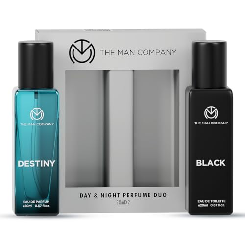 Image of The Man Company Fragrance Fusion Duo, Black and Destiny Perfume Gift Set | Eau De Parfum Set, 20ml x 2 | Gift for Man | Long-Lasting EDP for Men | Premium Perfume for Man | Valentine Gift Set For Husband, Boyfriend