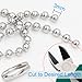 120-inch Ceiling Fan Pull Chain, Pull Chain Extension for Ceiling Fans and Light Fixture, Rust Proof Stainless Steel 3mm Beaded Ball Chain with 12 Matching Connectors (Silver)