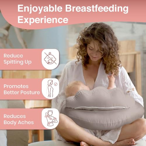 Image of PILLANI Nursing Pillow, Breastfeeding Pillows for Enhanced Safety & Comfort for Mom & Baby, Removable Cotton Cover, Adjustable Waist Strap, Breastfeeding Essentials, Baby Registry Search