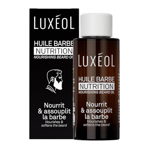 Luxéol - Huile Barbe Homme Nutrition - Nourrit & Assouplit la Barbe - Enrichie en Huiles de Graine de Tournesol, Graine de Sésame, Jojoba & Pépins de Raisin - Fabriquée En France - 50 ml