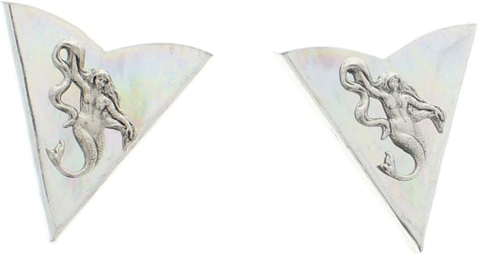 Mermaid Collar Tips - Dress Shirt Collar Stays - Silver Finish Collar Stays for Men & Women - Made in USA