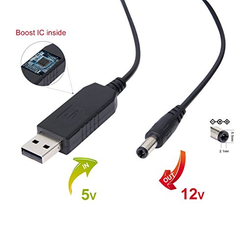 LANMU USB Stecker auf DC Stecker,Ladekabel USB Stecker DC 5V, USB Stecker Kabel DC 5V,USB Power Kabel,USB Datenkabel Verbindungskabel DC 5V auf DC 12V Adapter Kabel 5,5x2,1 Hohlstecker