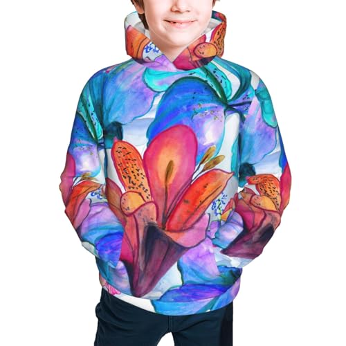 Bright Flowers Kid Hoodies Boys Sweatshirts Girls Pullover with Pocket3