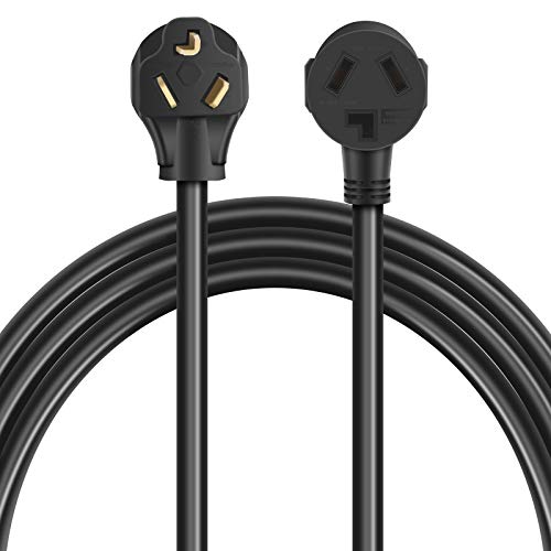 10FT 3 Prong Dryer Extension Cord,NEMA 10-30 Extension Cord,10-30P to 10-30R 10-AWG STW Heavy Duty Cord UL Listed (Black)