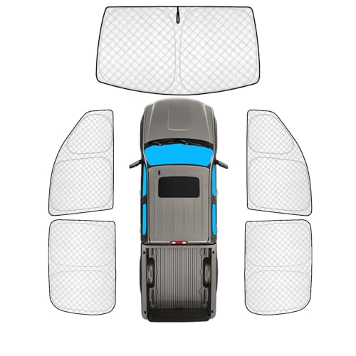 Image of KMF Windshield Sun Shade Replacement for GMC Sierra Accessories 2007-2013, Side Window Sun Shade Cover Sun Visor Shield Cover, Rear Window Sunshade for Camping /Baby UV Block and Privacy Protect