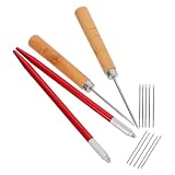 DRESSOOS Selbstgemacht 0,8mm Puppenhaarwerkzeug und 0,6mm Puppen mit Satz Nadeln aus Edelstahl und Holzgriff Präzise Haarverpflanzung für Bjd Bastelprojekte