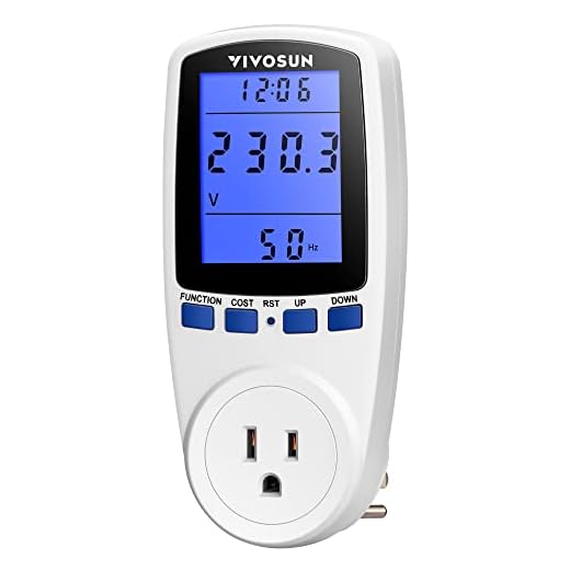VIVOSUN Electricity Usage Monitor, Plug-in Power Watt Voltage Amps Meter with Upgraded Backlight LED, Overload Protection and 7 Display Modes for Energy Saving, White