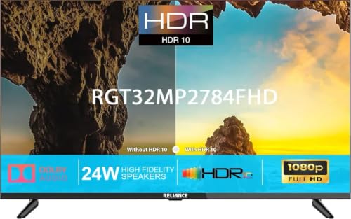Image of Reliance 80 cm (32 inch) Full HD LED Smart Android TV with 24 W Front Boom Speakers | 1000+ Smart Apps | Mobile Screen Connect | WiFi | Games (RGT32MP2784FHD)