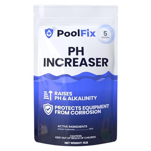 PoolFix pH Increaser for Swimming Pools 5lb Bag – Pure Granular Soda Ash to Raise pH Up for Swimming Pools and Alkalinity Booster