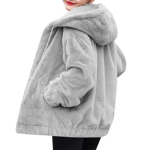 Veste Femme Hiver Chaud Polaire Sport Duffle Laine Impermeable Manteaux Chic Parka Blouson Tenue Costume Sweat Manteau Laine Veste Pyjama Femme Hiver Pilou Gris XL
