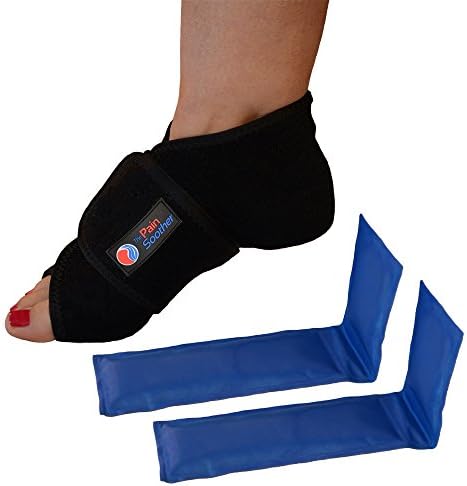 Reusable Hot Foot & Cold Ice Pack Wrap for Plantar Fasciitis, Heel Spurs, Arch Pain, Sore Feet, Swelling - Extra Gel Pack Included (Large) HSA or FSA Eligible