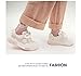 Cute Athleisure Star Shoes Chunky Platform Lace-up Comfy Non Slip Lightweight Softy Casual Sneakers Kawaii Y2K Pretty Pastel Retro Gifts for Women & Girls Back to School (Pink,4)