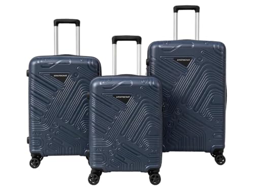 Image of VIP Aristocrat 3 Pc Set Cabin 55 cm (Small),65 cm (Medium),75 cm (Large) 4 Wheels Trolley,Hard Case Lightweight Bag & Combination Lock Suitcase with 7 Years International Warranty (N.Blue)