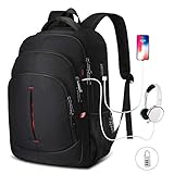 🎒【USB-PORT & HEADPHONES HOLE】Diese Rucksack Herren mit einem USB-Ladeanschluss und 3,5-mm-Kopfhörerbuchse auf der Seite erweitert und Einbau-Ladekabel und Kopfhörer-Kabel im Innern, können Sie Ihr Smartphone, Ihren Kindle und andere elektronische Geräte auch unterwegs aufladen(Bitte beachten Sie, dass dieser Rucksack nicht die Power Bank selbst enthält). Über die Kopfhörerbuchse können Sie Ihre Lieblingsmusik beim Gehen bequem hören.