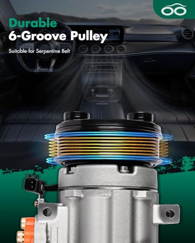 Image of SCITOO AC Compressor with Clutch for Ford for F-150 4.2L 2009 2010 | Fast Cooling, Ultra Low Noise (≤72 dB)Air Conditioner Compressor with Clutch, Easy Installation, YC2526