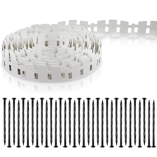 Tellingyou 4.5'' x 50ft No-Dig White Plastic Lands