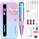Nail Drill Professional, 35000RPM Electric Nail File Rechargeable, Portable Nail Drill Cordless Kit...