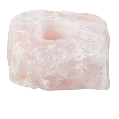 The Chrysalis Stone | Candle Holder | Rose Quartz | Large | 1 Pc | Raw Crystal Decor, Tea Light, Healing Stone, Reiki, Chakra, Yoga, Meditation Accessories #TOP5