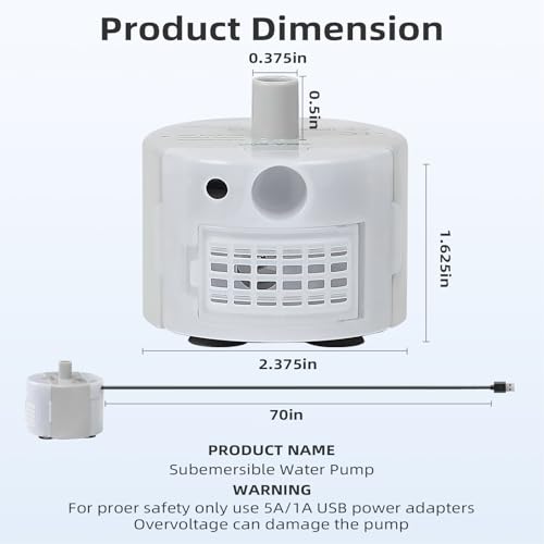 Ultra-Quiet Replacement Pump for Stainless Steel Cat Water Fountains - SMA-800 Motor - Saf product